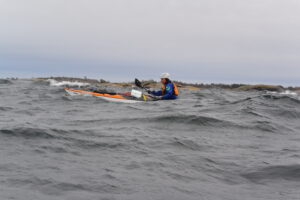 Francois paddling in the waves