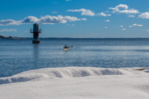 Winter kayaking in Stockholm