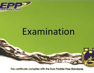 Green european paddle pass card, development level, examination